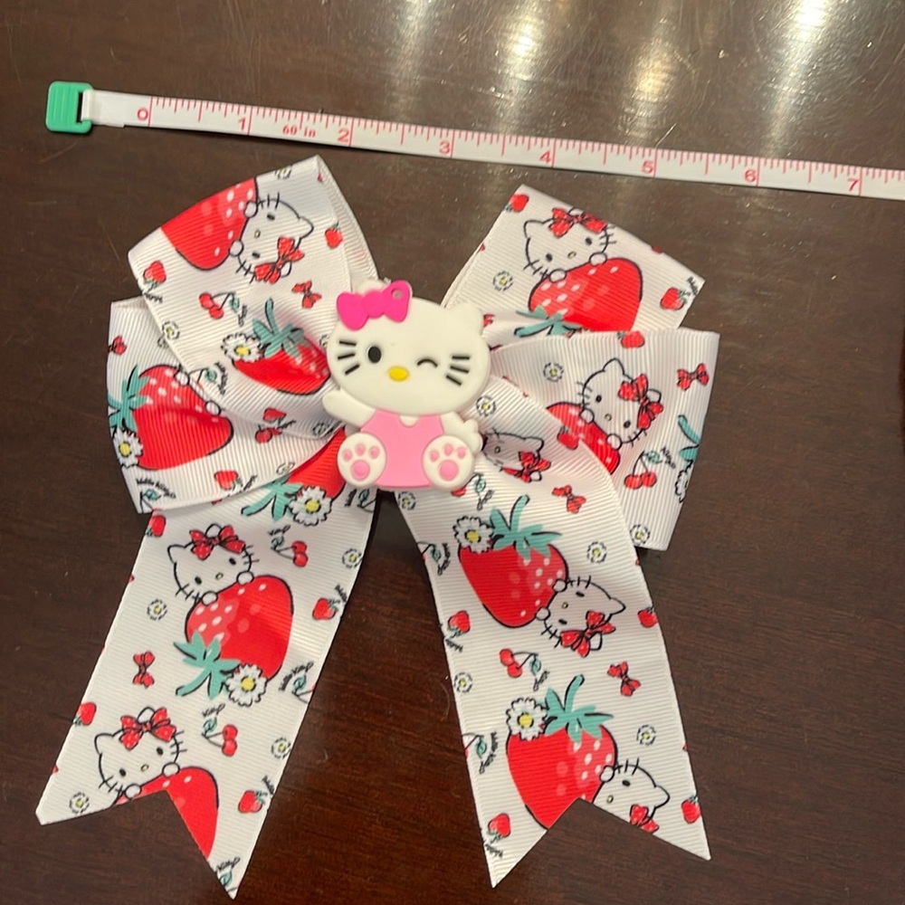 Hello Kitty Pink Patterned Hair Bow